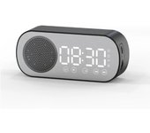 Reloj despertador con altavoz Bluetooth, Radio despertador digital con pantalla de espejo LED, Reloj despertador ruidoso
