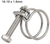 1Pc Double Wire Hose Clamp Assortment Kit Throat Hoop Pipe Hoop Fixed 304 Stainless Steel Pipe Clip