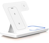 Soporte de cargador inalámbrico plegable 3 en 1, carga de inducción de 5 mm de salida de 15 w, soporte de base de la estación de carga rápida