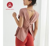 Moving Peach T-Shirts Fitness Top Women Fashion Sportswear Yoga Short Sleeves FTM