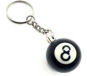 8 Ball Black Pool Ball Keyring Keychain