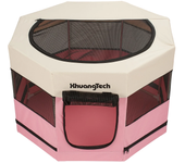 Sturdy Kennel Large Dog Cats Running Playpen Pet Enclosure Indoor Fence Crate Kitten Pig Rabbit Cage Octagonal Metal Mesh House