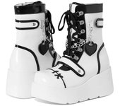 Punk Biker Suela Gruesa Botas Media Pantorrilla Mujer Botas Biker Cute Spice Girls