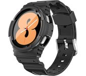 Carbon fiber Band for Samsung 44mm 40mm TPU Red Case+bracelet correa Galaxy Watch 4 Classic 46mm/42mm strap