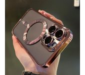 Lens Protector For Magsafe Wireless Charger Plating Clear Case For iPhone 16 15 14 13 12 11 Pro Max Soft Magnetic Silicone Cover