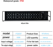 30-60cm Aquarium 24/7 Full Spectrum Lighting LED Light Fish Tank Decoration Aquatic Plant Growth Lamp 100V-240V IP68 Waterproof