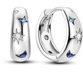 VYZW-pendientes de Aro para mujer, joyería de plata 925, regalo para niña, pavé brillante, CZ, forma de corazón en U, estrella, luna