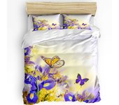 Black And White Butterfly Flower Art 3pcs Bedding Set For Bedroom Double Bed Home Textile Duvet Quilt Cover Pillowcase
