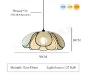 TOMAXIN Lámpara de techo de pétalos Retro, bombilla LED E27 de tres colores, comedor, sala de estar, dormitorio, salón de té