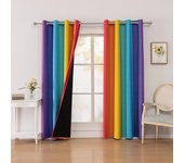 Cortinas Opacas Modernas de salón, 2 Piezas, Aislantes frío y Calor con Ojales