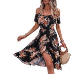 Vestidos casuales de mujer, estampados de verano, vestidos lenceros con aberturas, faldas de vestir
