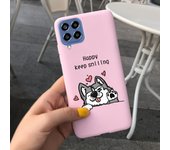 For Samsung Glaxy M33 5G Case SM-M336B Matte Soft Silicone Back Cover On Funda Samsung M33 M 33 Dinosaur Cute Cat Bumper Etui