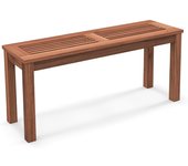 Banco de Madera para Patio, Banco Jardin Exterior para 2 Personas con Asiento de Listones, Banco de Exterior con Estructura de Madera Estable, Banco de Comedor Interior y Exterior (1)