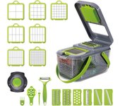 Cortador de Verduras Multifuncional de Acero Inoxidable Cortador de Cebolla de 22 Piezas para Herramientas de Cocina y Comedor