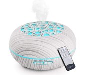 Humidificador Aromaterapia Ultrasónico [550ML]， 7-Color LED, 3 Ajuste de Tiempo，Súper Mudo Difusor de Aceites Esenciales de luz para Bebes, Hogar, Oficina,Dormitorio— Blanco