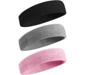 Sports Sweatbands Headband for Men & Women - Moisture Wicking Terry Cloth
