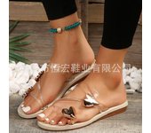 New Women's Fashion Open- Non-Slip for Outdoor Wear Mini Heart-Shaped Flat Sandals Slides