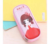1~6PCS Kawaii Canvas Pencil Case for Boys Cartoon Bear Pencilcase Pen Case Bag Large Capacity Pencil Box Pouch Stationery