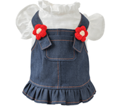 Small Dog Dresses, Pet Denim Skirts with Pocket, Pet Apparel Party Outfit