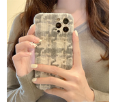 Velvet Thousand Bird Grid Pattern Suitable For iPhone 16 15 14 13 12 11 Pro Max Phone Case Huawei P40 60 70 MATE 30 40 50 60