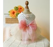 Sweety Fairy Dress Cat Dog Wedding Dress Big Bow Organza Princess Dress Soft Lace Puppy Skirt Birthday Party