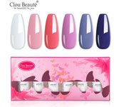 Clou Beaute 8ml Gift Set Kit UV LED Gel Varnish Soak Off Nail Art Gel Nail Polish Pure Nail Color Base Coat No Wipe Top Coat