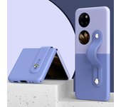 Bicolor Cuero Pulsera Stent Carcasa del teléfono móvil Aplicable Huawei P60, P50 Pocket, Prevención de caídas Funda protectora