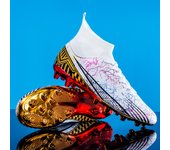 Botas de fútbol profesionales AG para hombres, zapatos de fútbol para niños, tacos altos para el tobillo, zapatillas de fútbol de hierba, zapatos de entrenamiento de Futsal, gran oferta