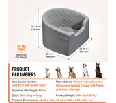 SucceBuy Dog Car Seat, Durable Waterproof Dog Booster for Vehicle, Having Support Frame, Clip-On Safety Leash