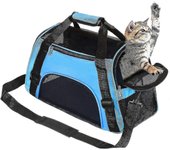 Cat Carrier Soft-sided Airline Approved Pet Carrier Bag,pet Travel Carrier For Cats,dogs Puppy Comfort Portable Foldable Pet Bag Blue