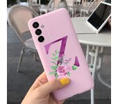 For Samsung Galaxy M23 5G Case Letter A To Z Liquid Silicone Luxury Phone Case For Samsung M23 SM-M236B Soft Matte Back Cover