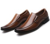Zapatos de hombre pulidos para hombre con un pie, zapatos de cuero para hombre