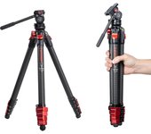 IFOOTAGE Gazelle TC3B+Komodo K3 Carbon Camera Tripod with Fluid Head,Portable Travel Tripod,for Professional Photography