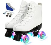 Roller Skate Shoes Size 34-45 4 Wheels Quad Sneakers Skating Pu Leather Sport Beginner Men And Women Roller Skating Shoes Gift