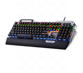 K100 Metal True Teclado Mecánico Pomo Reposamanos Gaming Eje Cian Cableado USB