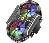 FS06 Dual Cooling Fan Mobile Phone Back-clip Semiconductor Radiator with Temperature Digital Display for IPhone Android