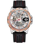Reloj mecánico automático hueco correa de silicona reloj deportivo moda hombre