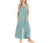 Monos casuales para mujer, monos de bolsillo de moda de color sólido casual casual fresco