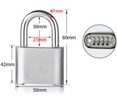 Safe 4-Digit Password Lock Rust-proof Sturdy Number Combination Padlock Durable Waterproof Metal Code Lock