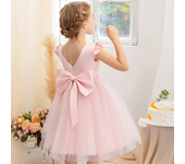 Vestido de princesa para niñas de 2 a 10 años, vestido de boda con lazo grande de tul de verano, disfraz de actuación de Piano, disfraz de presentador, ropa para niños