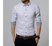 New fashion brand mens shirt cotton plaid men shirt slim fit social shirt men long-sleeved business camisas hombre m-5xl