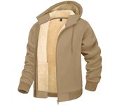 MAGCOMSEN men's fleece hoodies sherpa lining coats windproof warm jacket