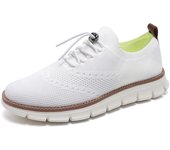 Tendencias virales zapatos casuales hombres transpirables mocasines tejidos con mosca zapatillas de deporte de talla grande