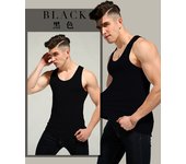 Camisa deportiva sin costuras de color sólido con chaleco para hombre