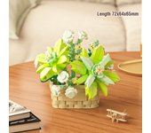 Flower Basket Succulents Building Blocks Everlasting Flower Bonsai Gardens Romantic Bricks DIY Potted Plants Model Kids Kits Toy