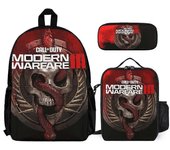 Call Of Duty Modern Warfare Backpacks 3 Piece Set Kids Bookbag School Bag with Lunch Bag And Pencil Case for Boys Girls