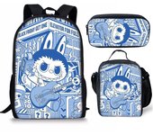 Trendy Youthful Novelty Funny Labubu 3D Printed 3pcs/Set Student Travel bags Laptop Daypack Backpack Lunch Bag Pencil Case