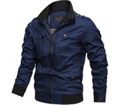 Chaqueta Bomber de Moda para Hombres Primavera Otoño 2025 Ajuste Delgado Material de Algodón