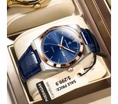POEDAGAR Luxury Watch for Men Military Leather Man Wristwatch Quartz Clock Waterproof Luminous Date Week Men's Watches+box