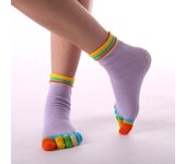 Breathable Soft Non-slip Sports Solid Color Middle Tube Hosiery Korean Style Socks Yoga Socks Women Five Finger Socks